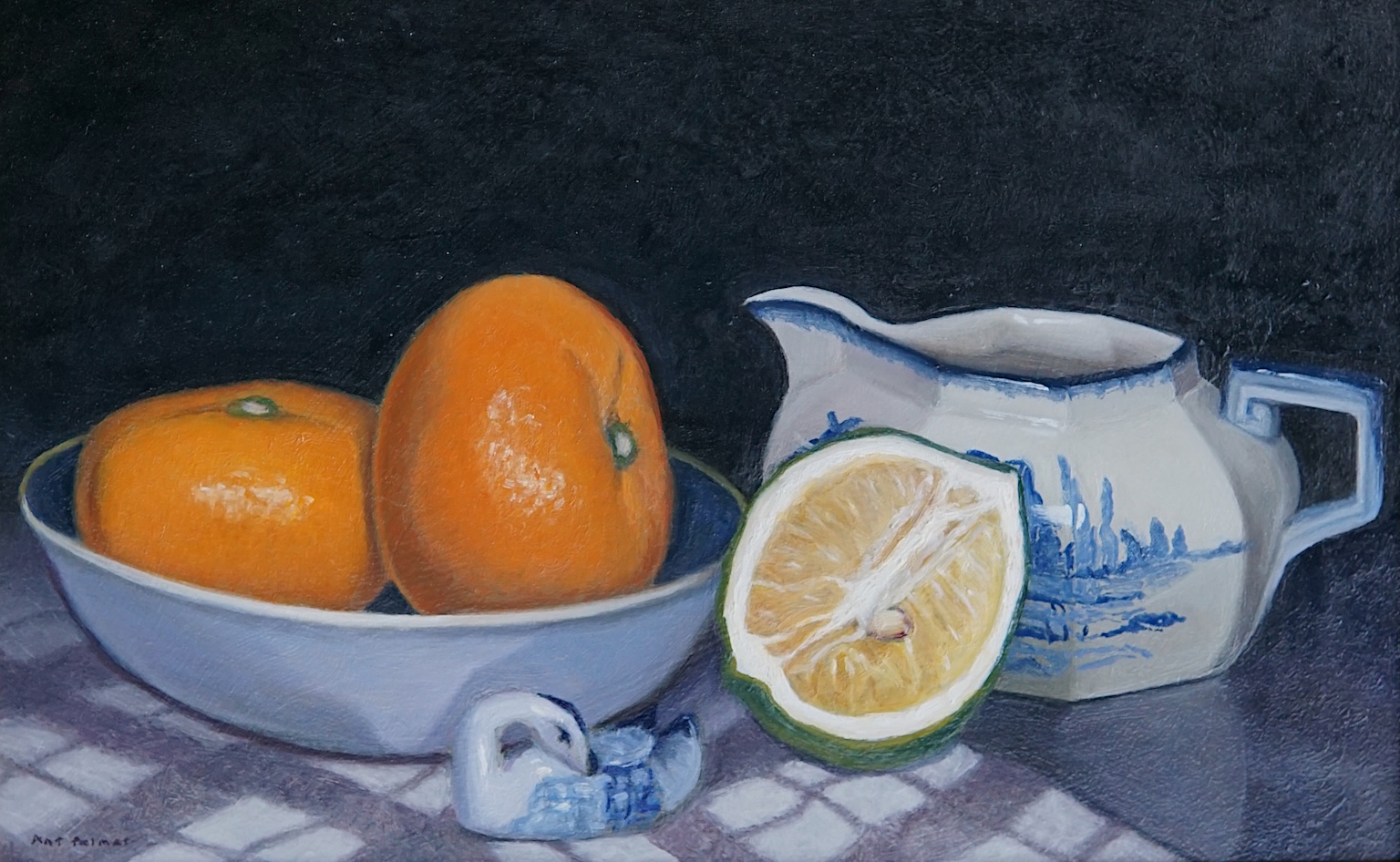 Still Life with Mandarins, Citrus and Delftware
